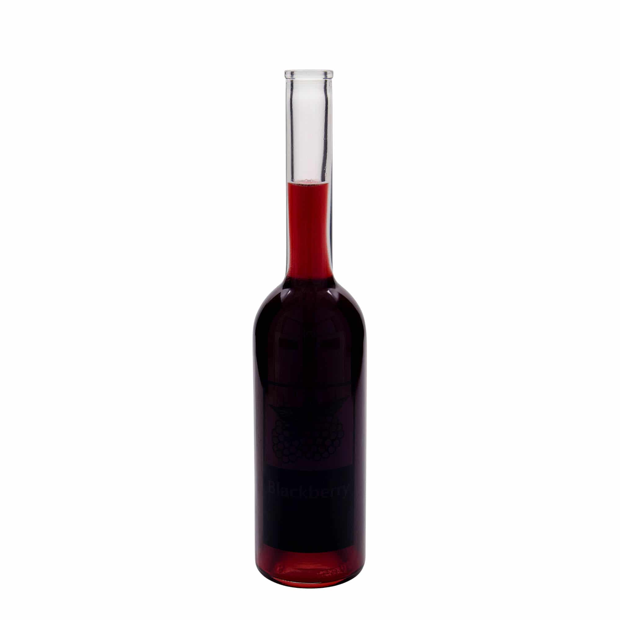 Botella de vidrio 'Opera' de 500 ml, motivo: Blackberry, boca: corcho