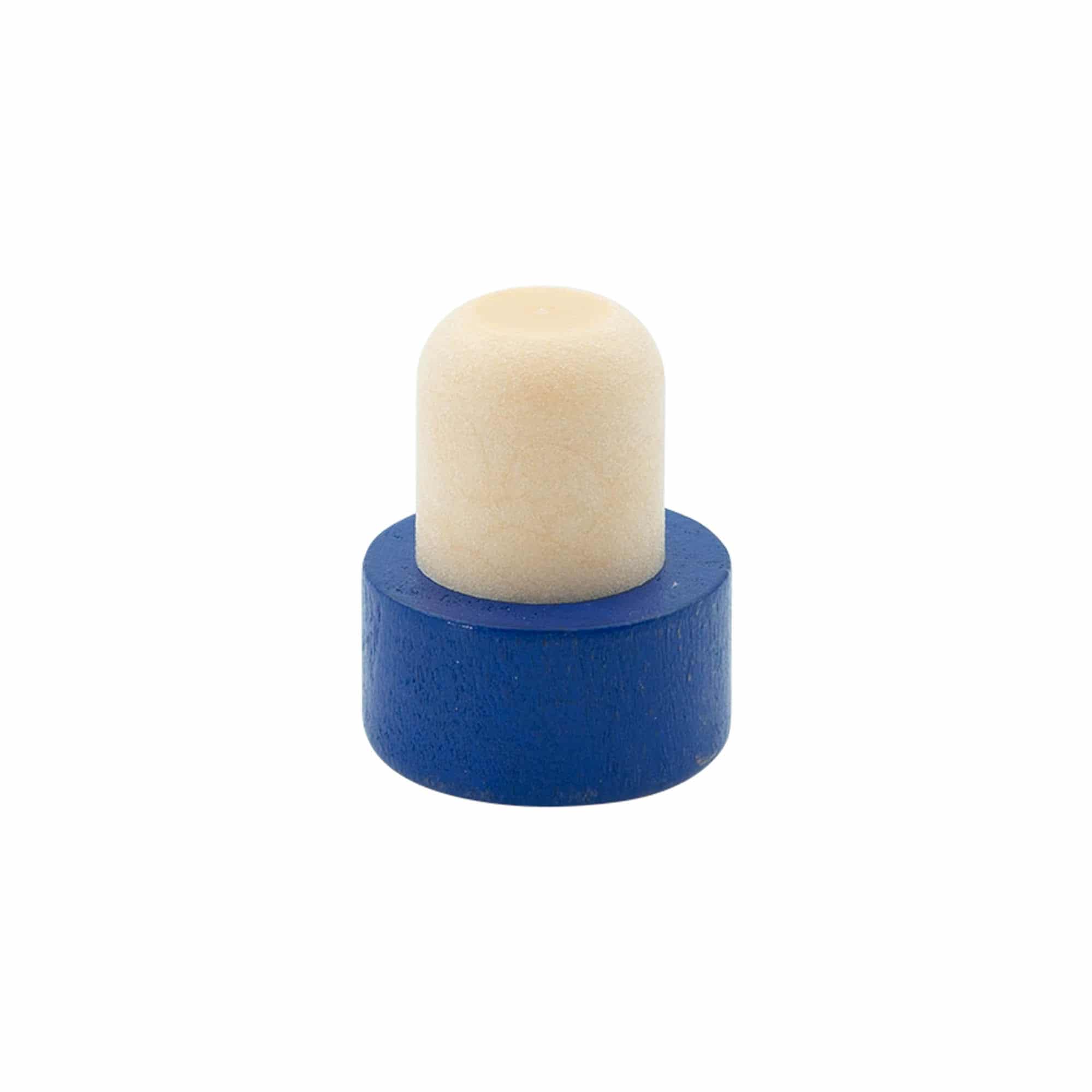 Corcho con cabeza de 19 mm, madera, azul, para boca: corcho