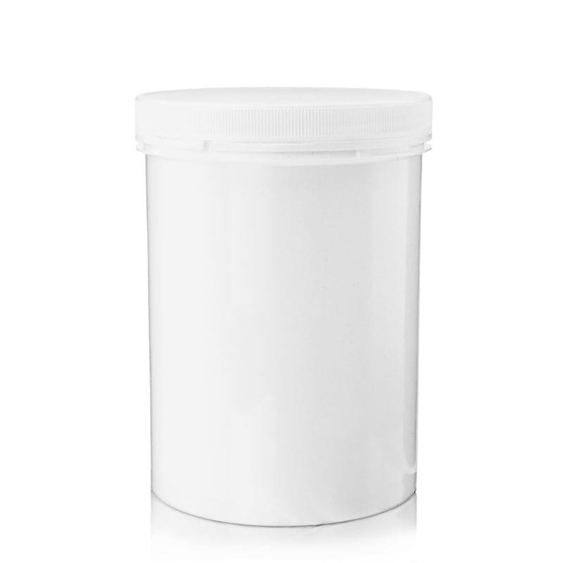 Bote de plástico 'Securilock' de 1250 ml, PP, blanco, boca: tapón de rosca
