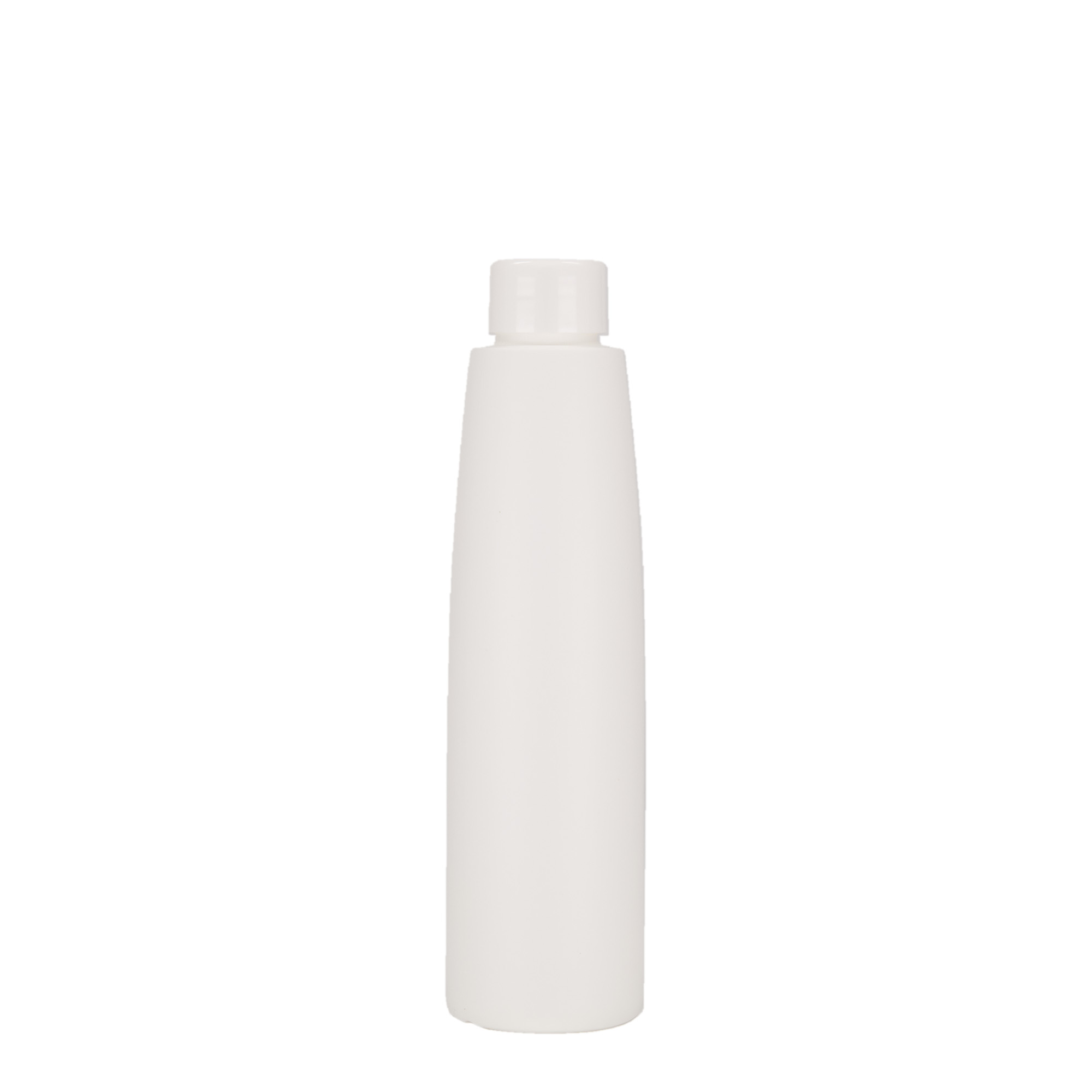 Botella de plástico 'Donald' de 200 ml, HDPE, blanco, boca: GPI 24/410