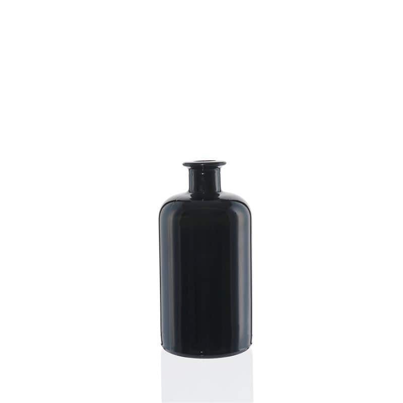 Botella de vidrio de farmacia de 500 ml, negro, boca: corcho
