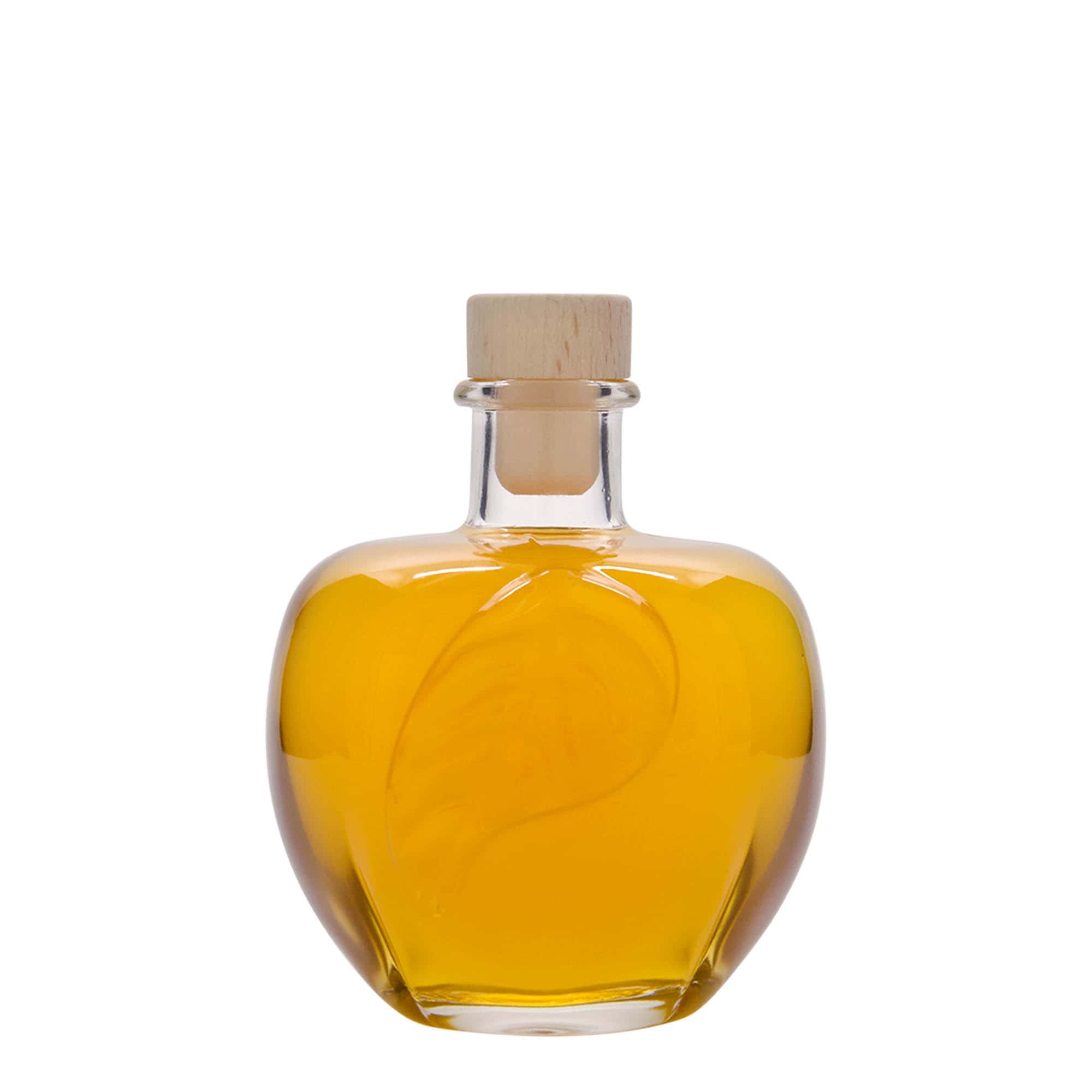 Botella de vidrio 'Manzana' de 350 ml, boca: corcho