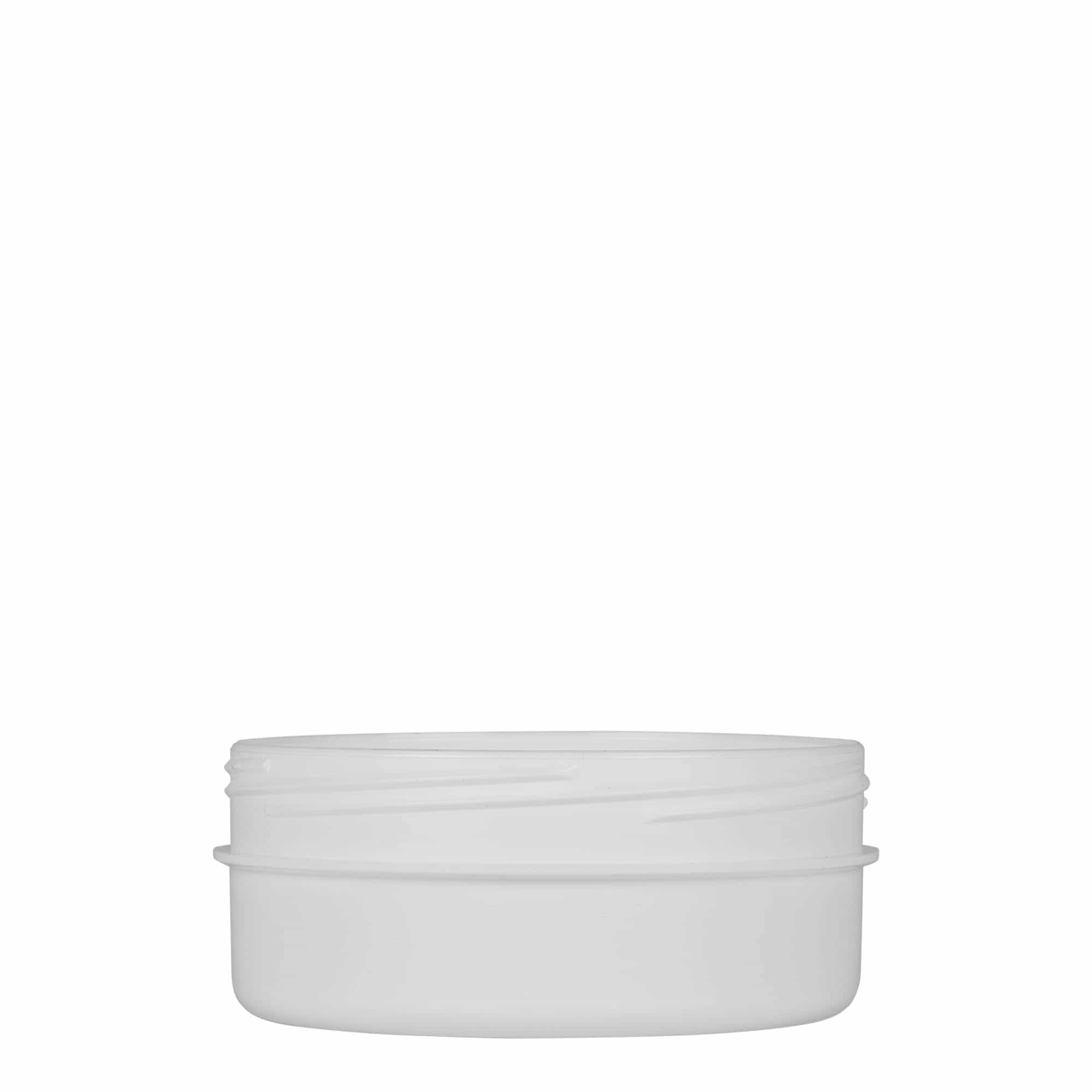 Bote de plástico 'White Line' de 125 ml, PP, blanco, boca: tapón de rosca