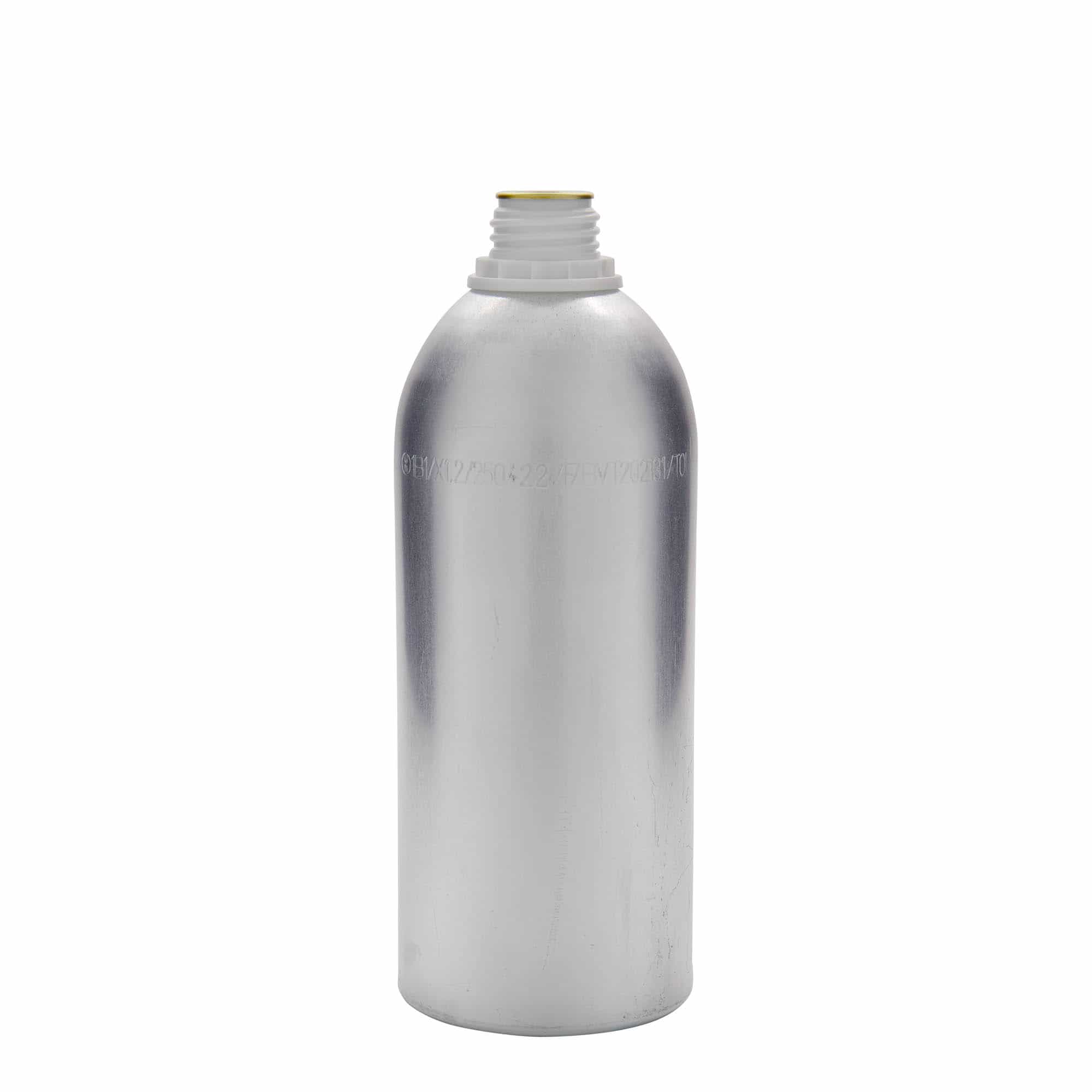 Botella de aluminio de 1100 ml, metal, plateado, boca: DIN 32