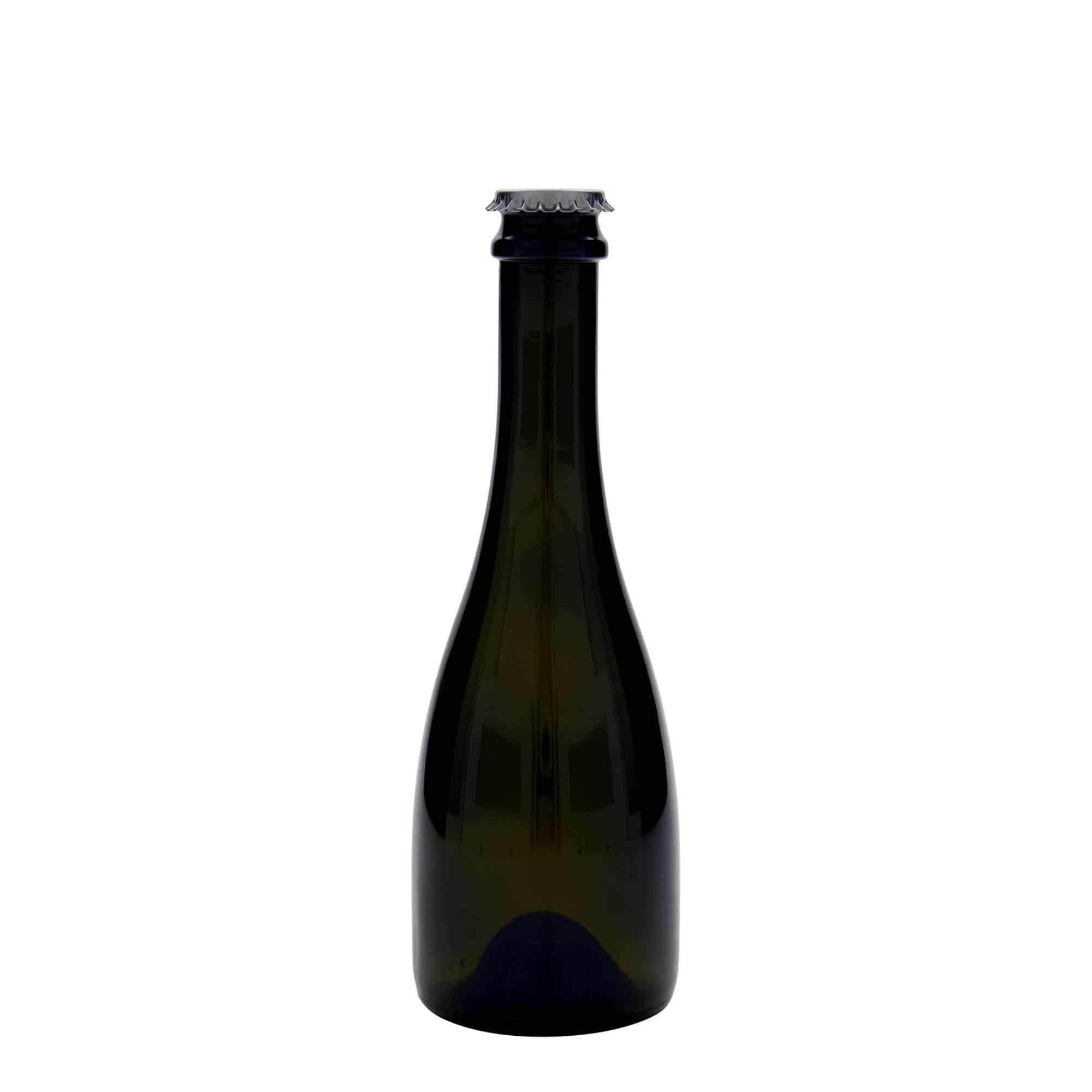 Botella de cerveza/cava 'Tosca' de 330 ml, vidrio, verde antiguo, boca: chapa