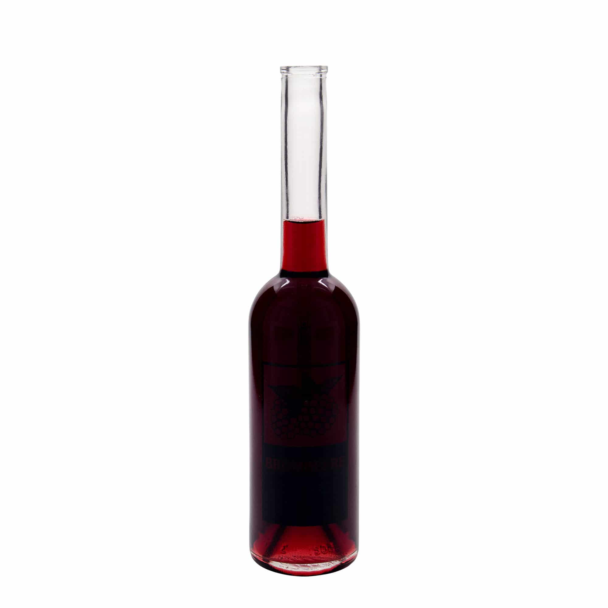 Botella de vidrio 'Opera' de 500 ml, motivo: zarzamora, boca: corcho