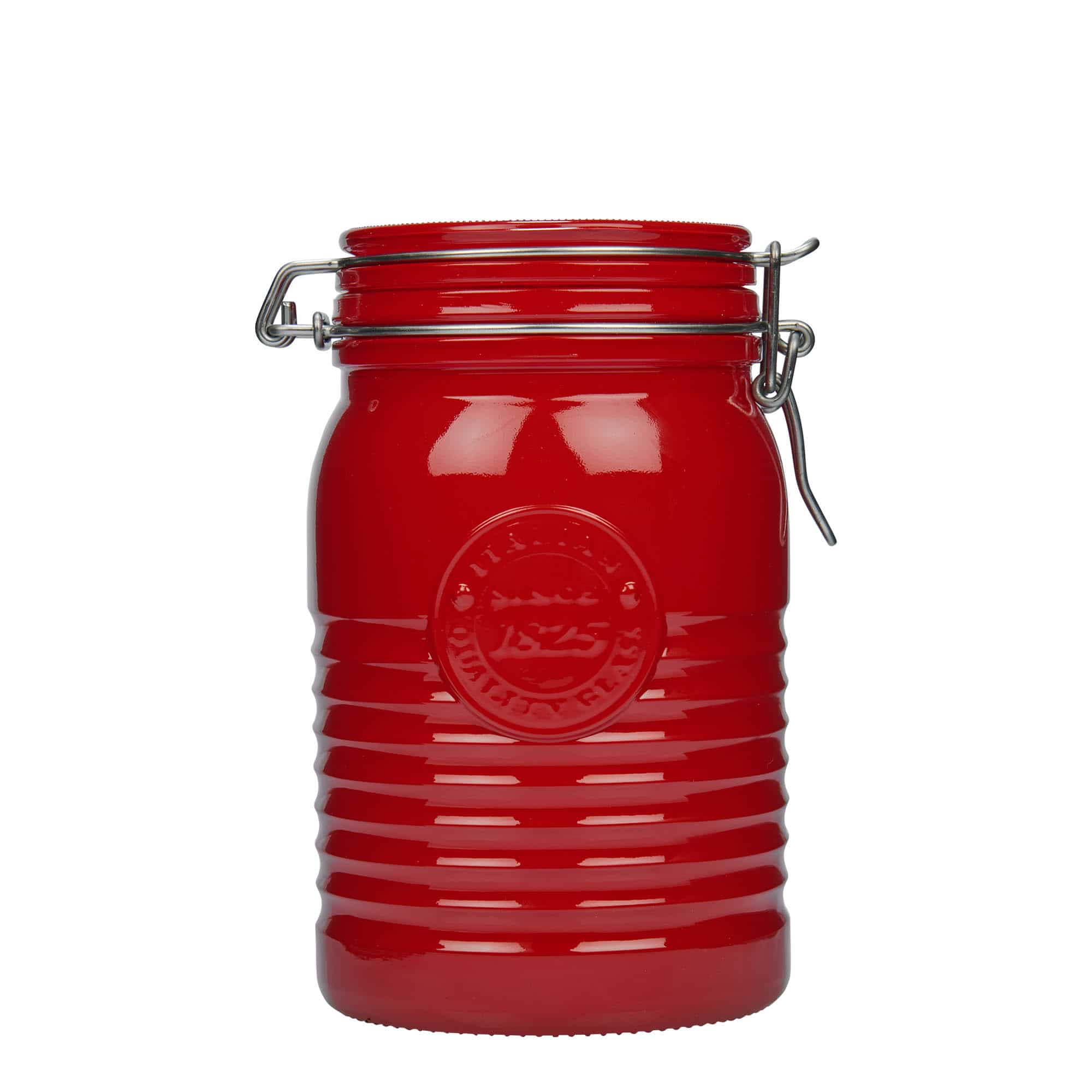 Tarro hermético 'Officina 1825' de 1000 ml, rojo, boca: cierre mecánico