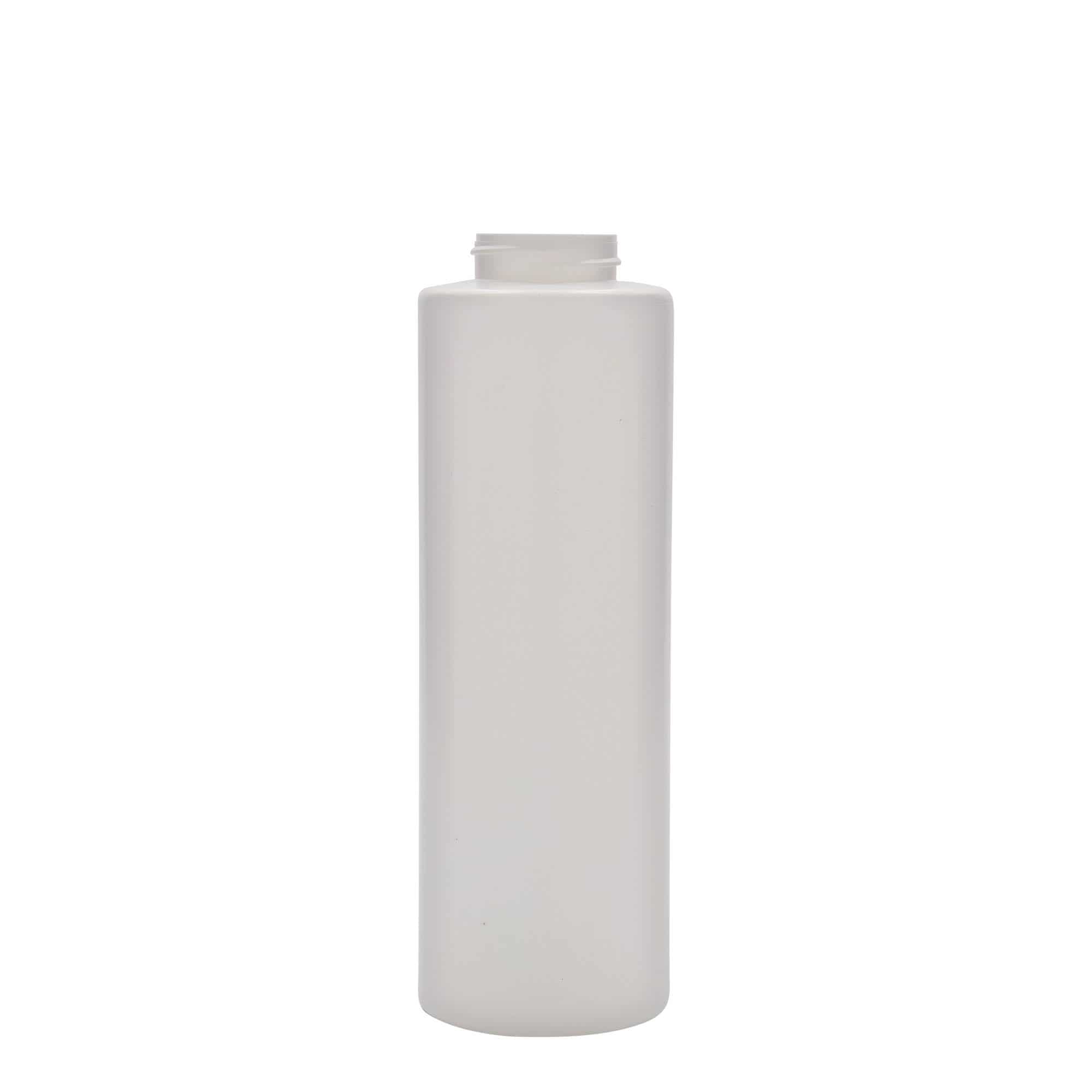 Botella para salsa de 500 ml, plástico de LDPE, blanco, boca: GPI 38/400