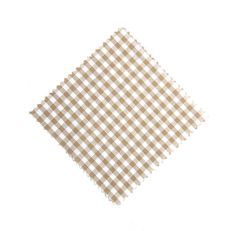 Cubretapas de tela a cuadros 12x12, cuadrado, textil, beige, boca: TO38-TO53