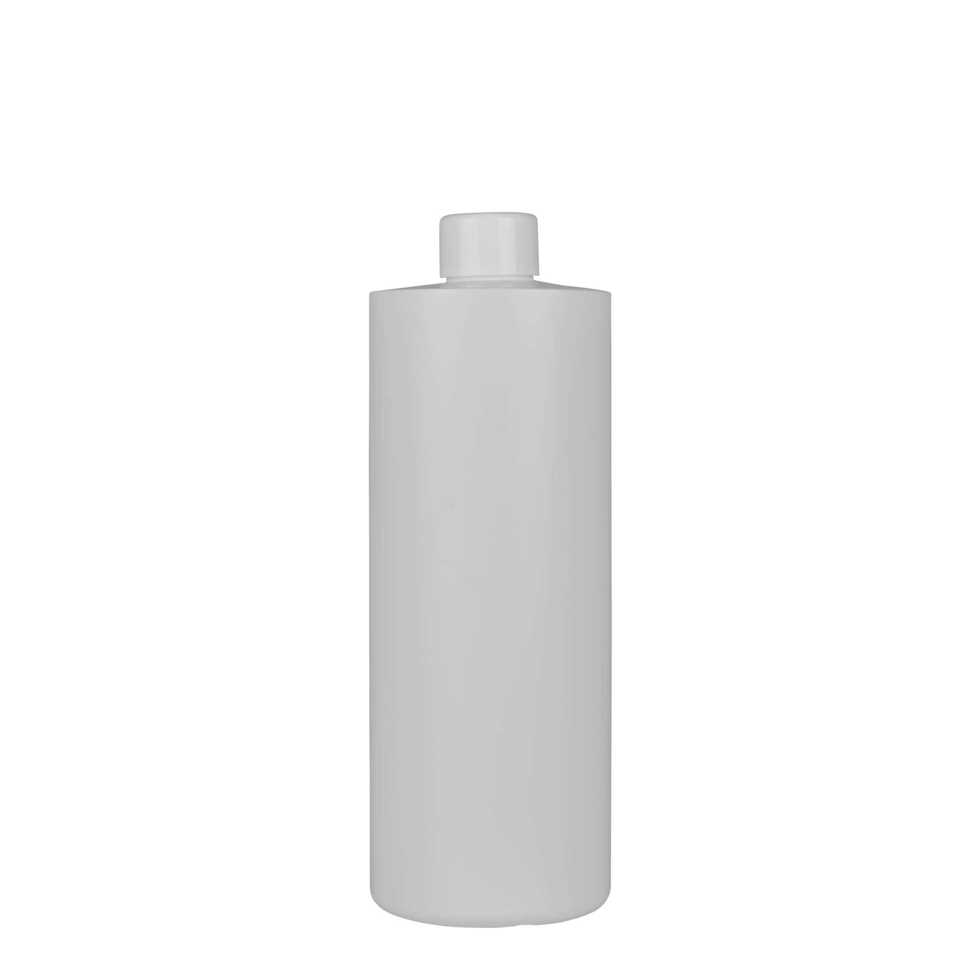 Botella de plástico 'Pipe' de 500 ml, Green HDPE, blanco, boca: GPI 24/410