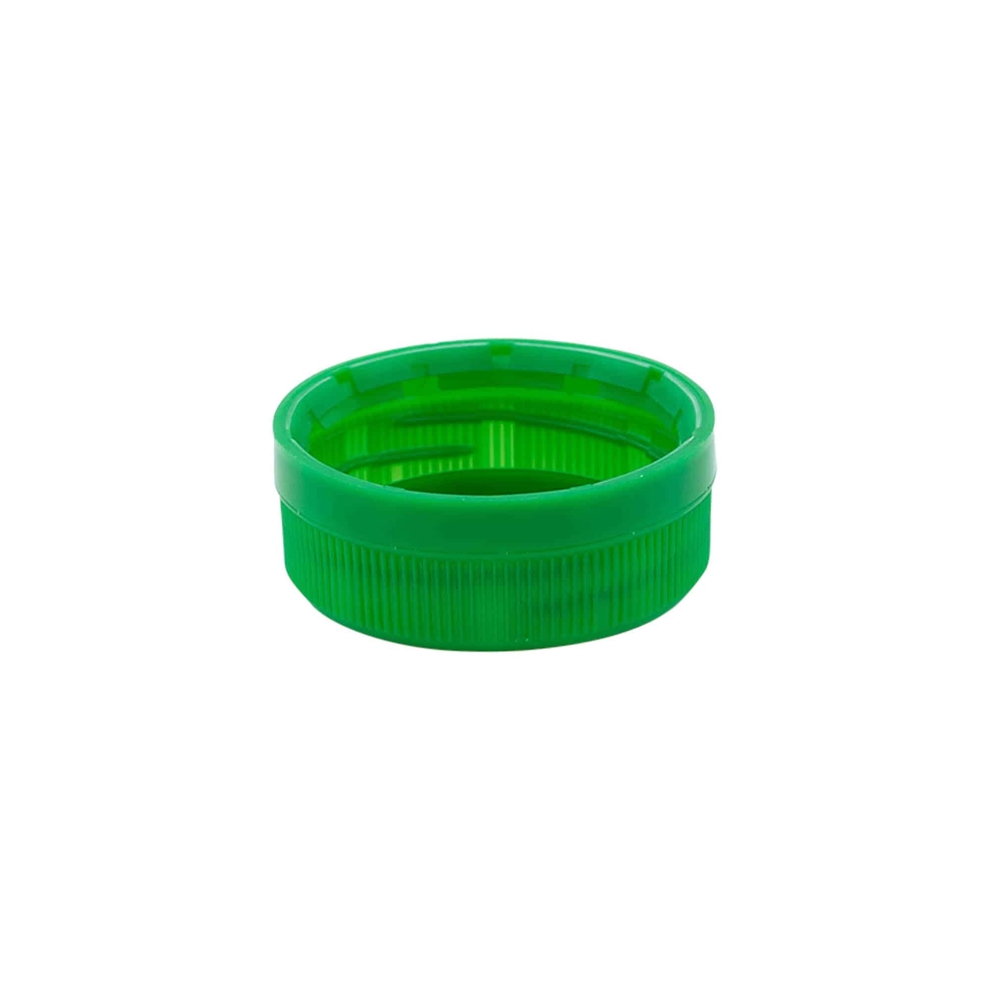Tapón de rosca de dos entradas, plástico de PE, verde, para boca: PET 38 mm