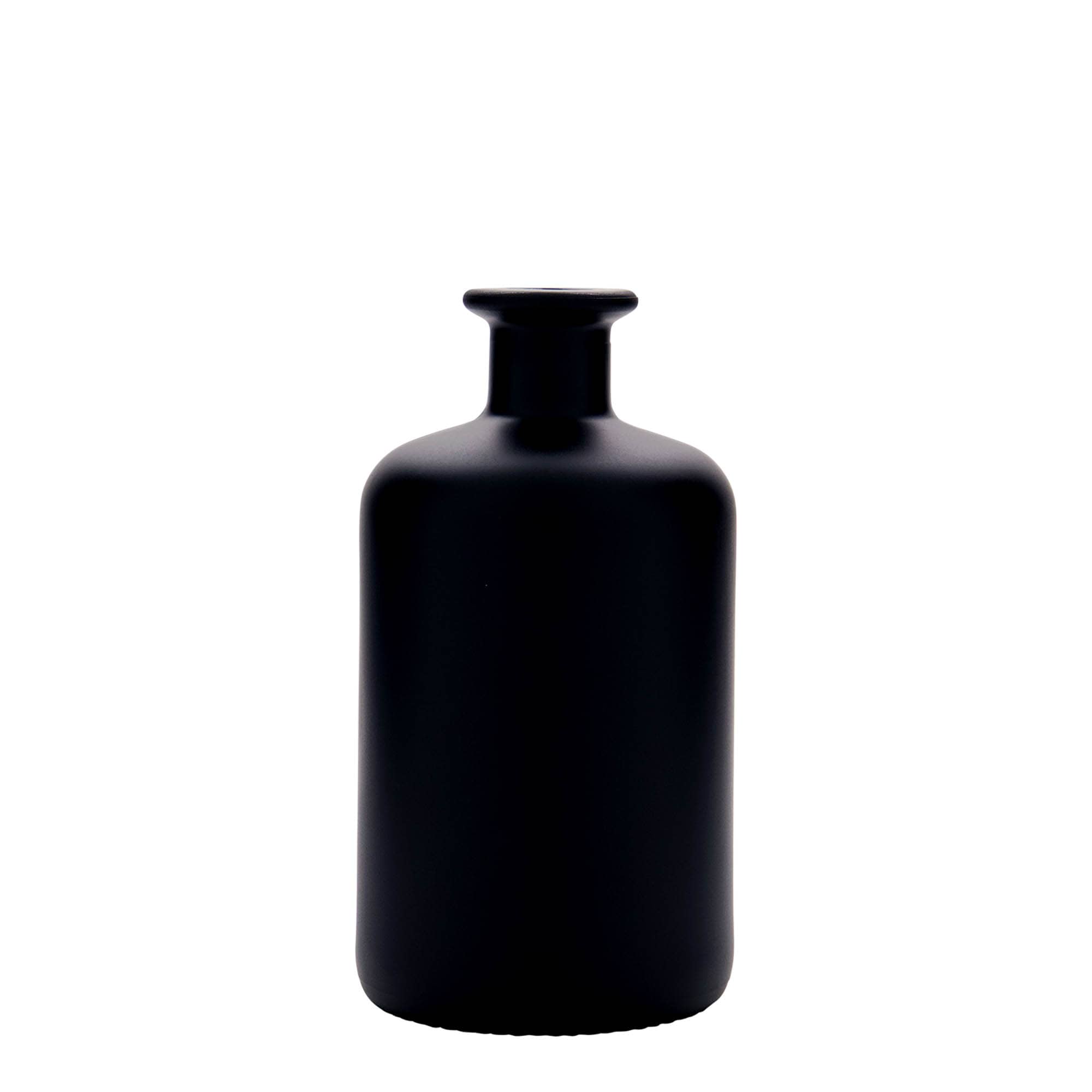 Botella de vidrio de farmacia de 500 ml, negro, boca: corcho