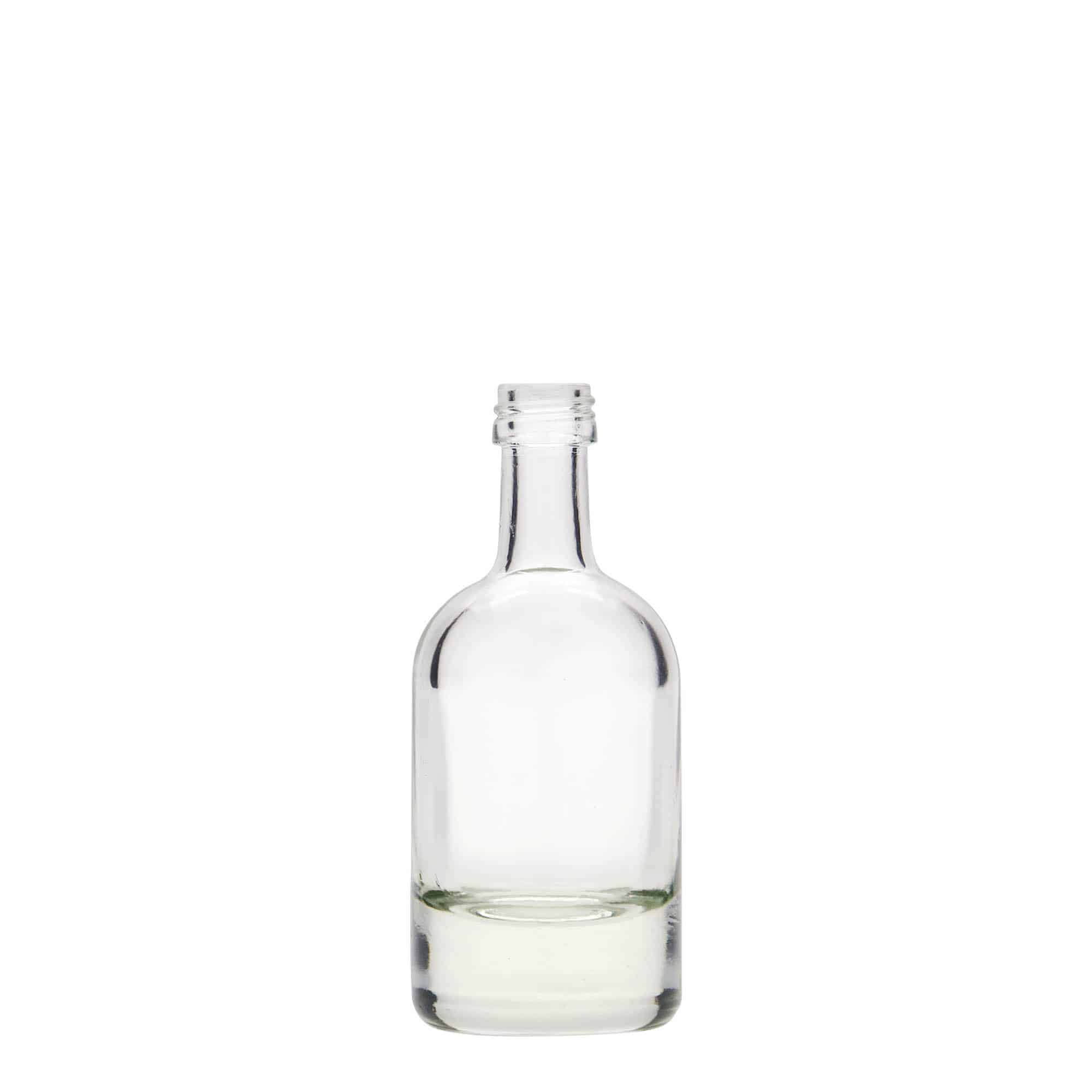 Botella de vidrio 'Linea Uno' de 50 ml, boca: PP 18