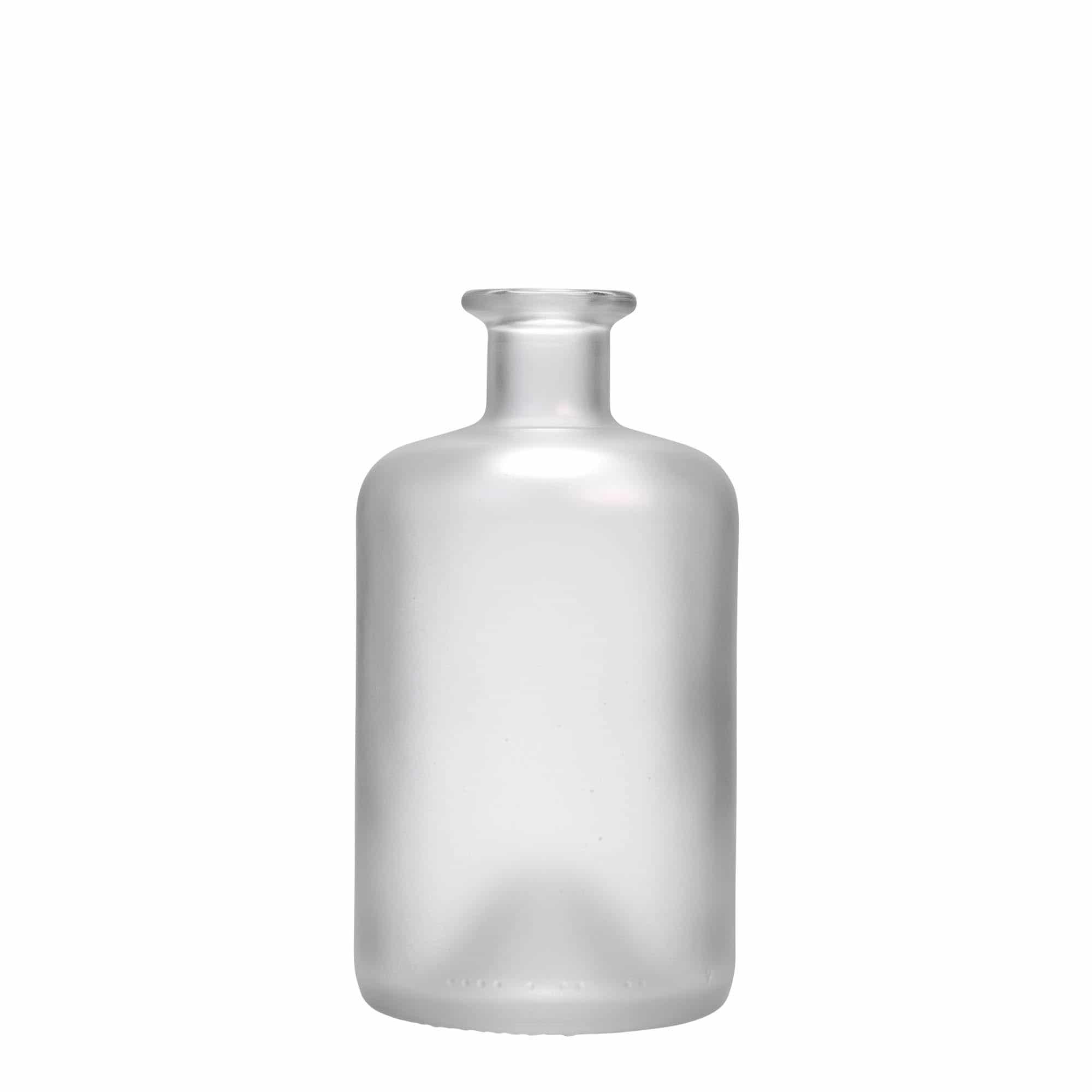 Botella de vidrio de farmacia de 500 ml, efecto helado, boca: corcho