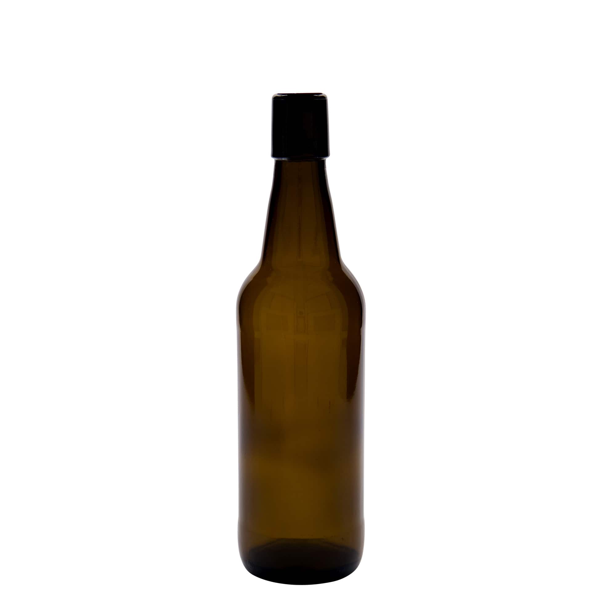 Botella de cerveza de 500 ml, vidrio, marrón, boca: tapón mecánico