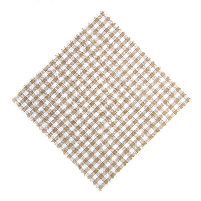 Cubretapas de tela a cuadros 15x15, cuadrado, textil, beige, boca: TO58-TO82