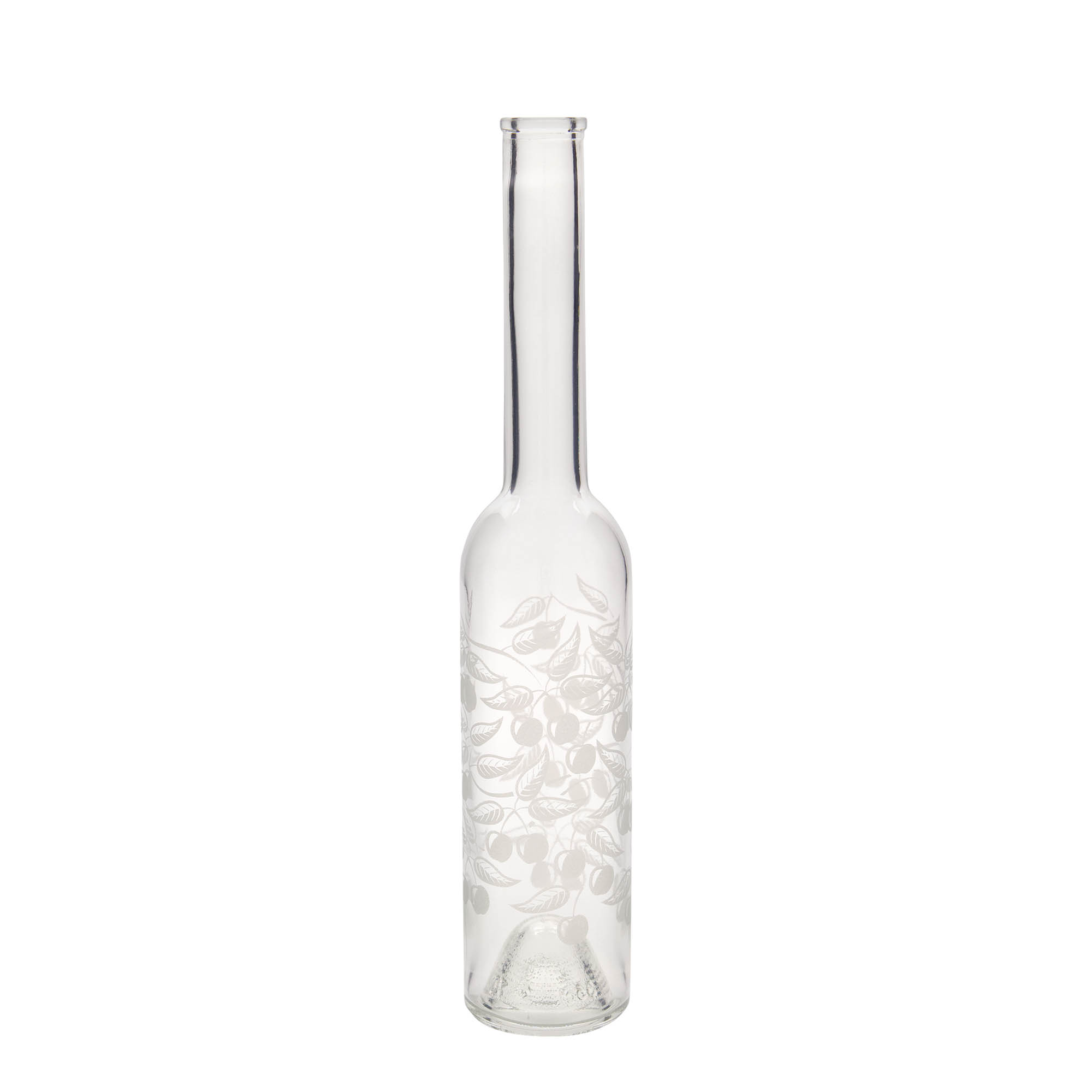 Botella de vidrio 'Opera' de 350 ml, motivo: cerezas, boca: corcho