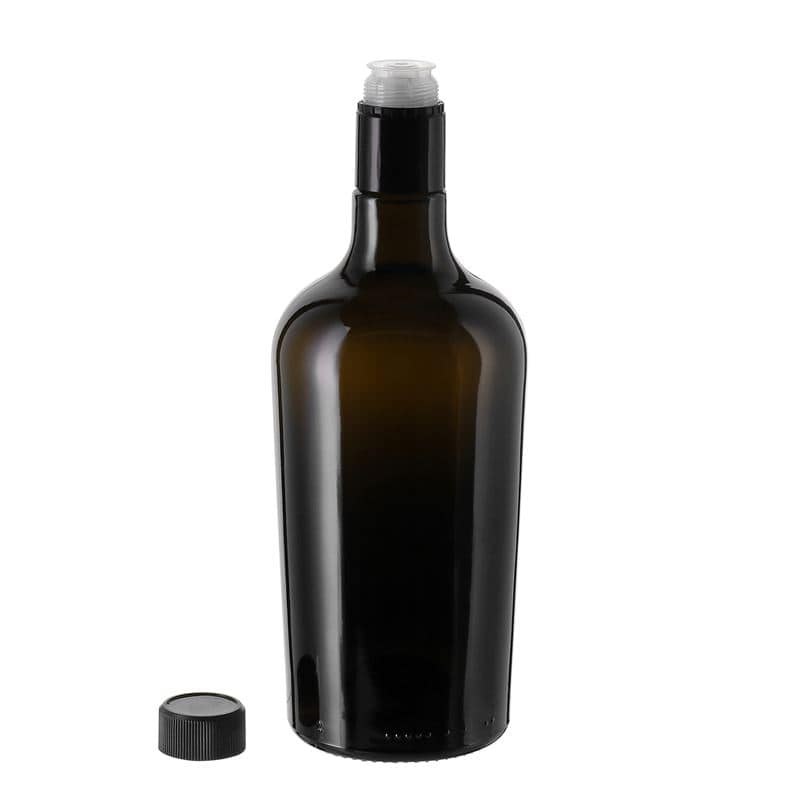 Aceitera/vinagrera 'Oleum' de 750 ml, vidrio, verde antiguo, boca: DOP