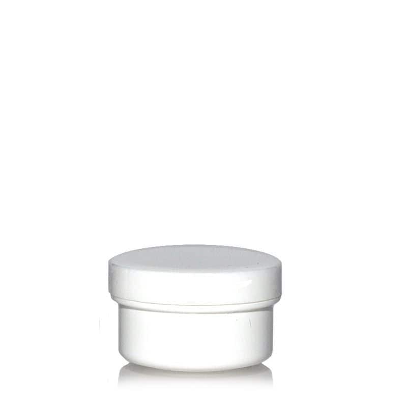 Bote de plástico 'White Line' de 6 ml, PP, blanco, boca: tapón de rosca