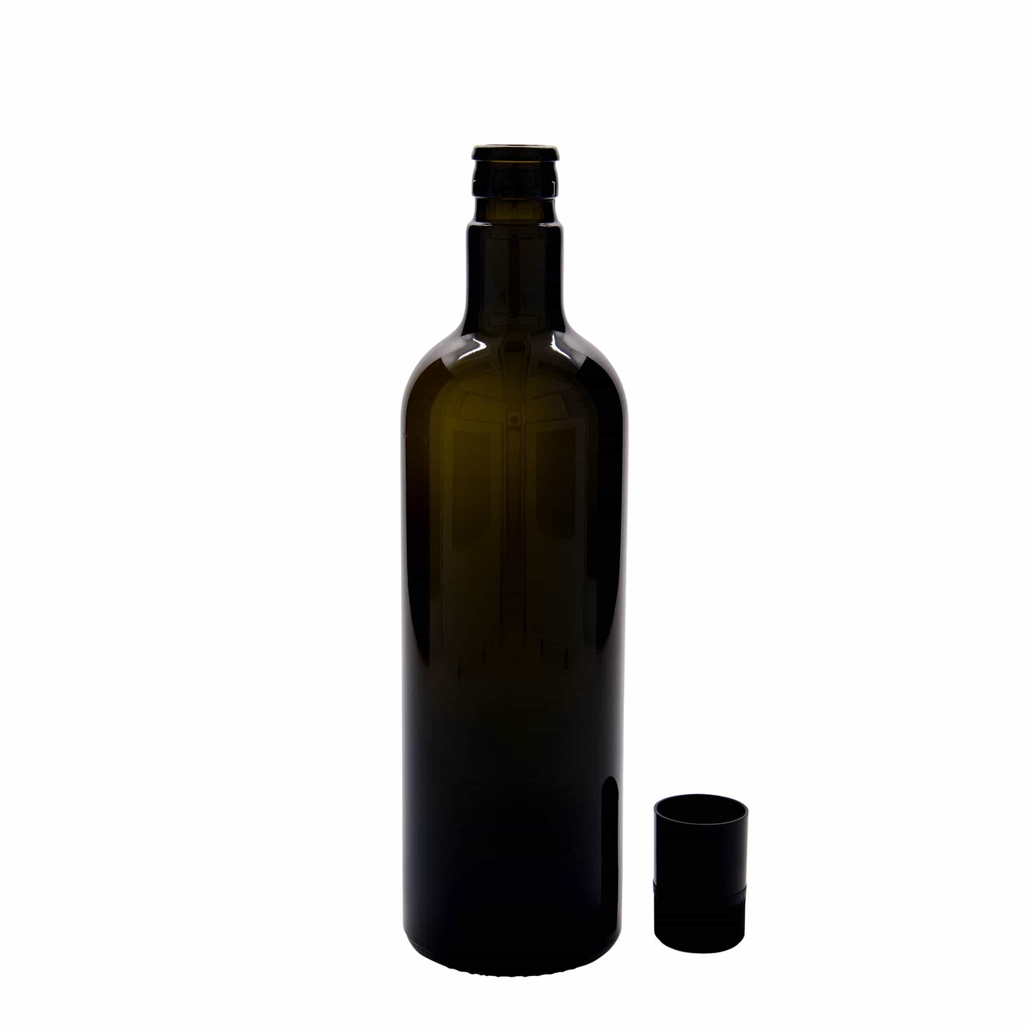 Aceitera/vinagrera 'Willy New' de 750 ml, vidrio, verde antiguo, boca: DOP