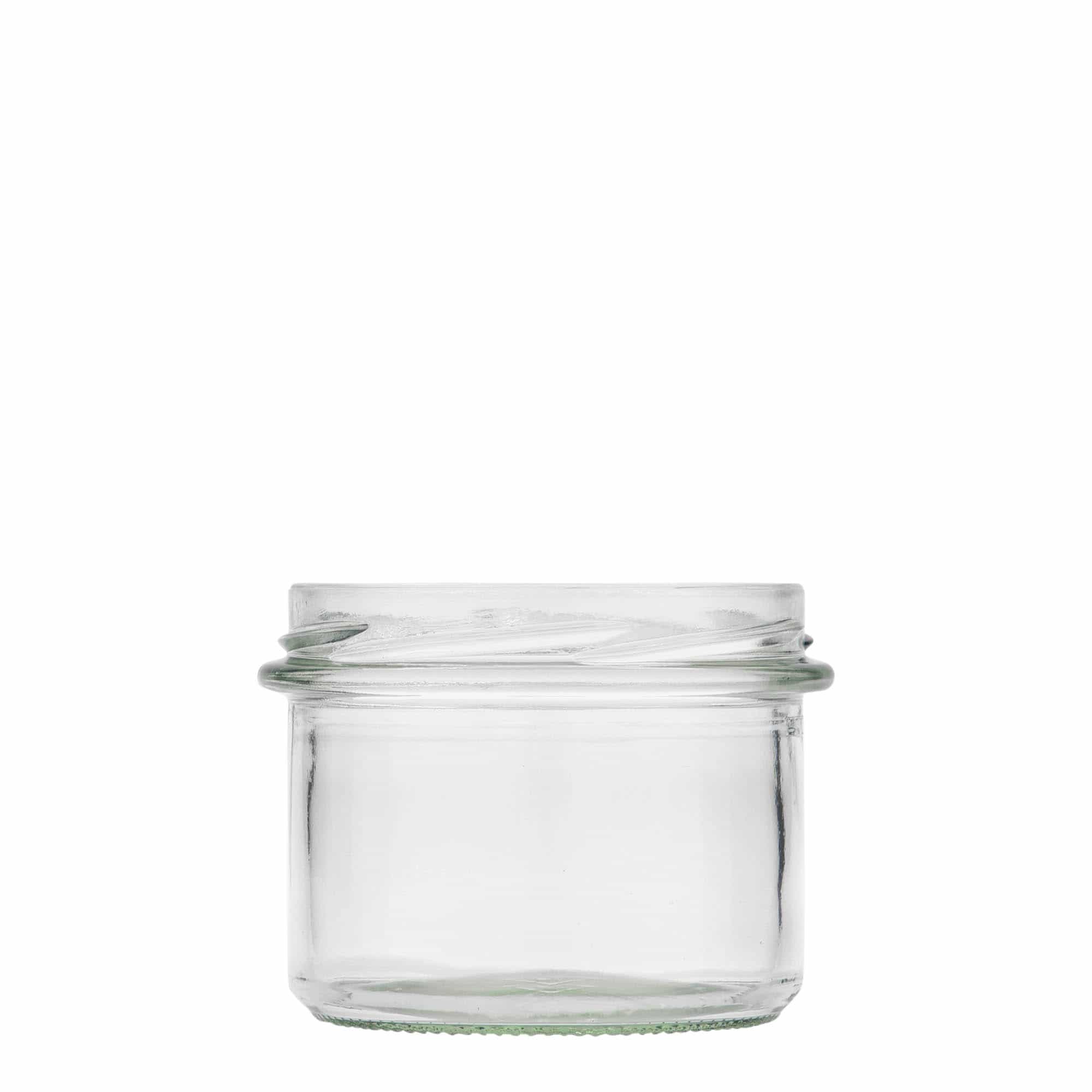 Tarro de vidrio cilíndrico de 235 ml, boca: Twist-Off (TO 82)