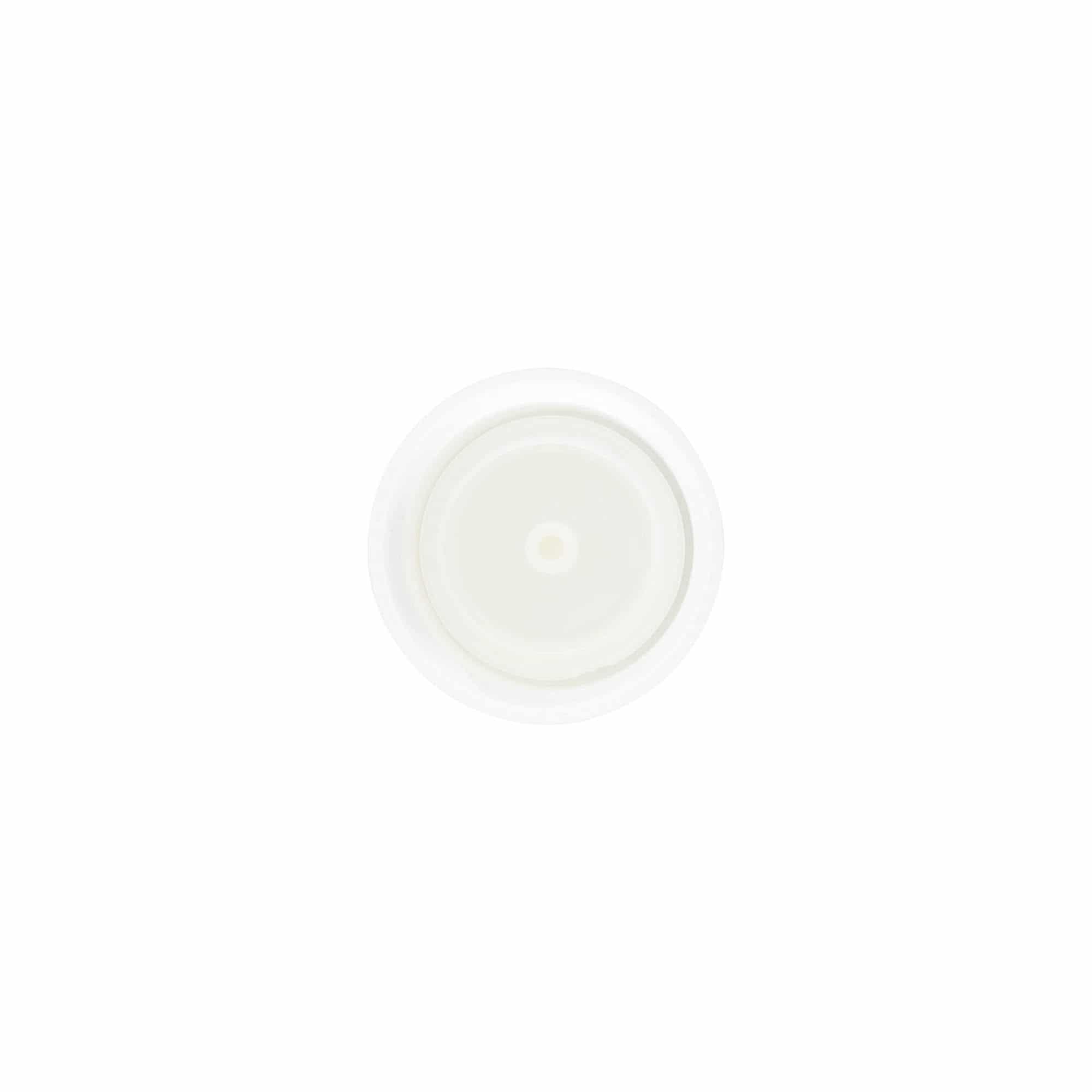 Tapón de rosca con inserto dosificador, plástico de PP, blanco, para boca: GPI 24/410