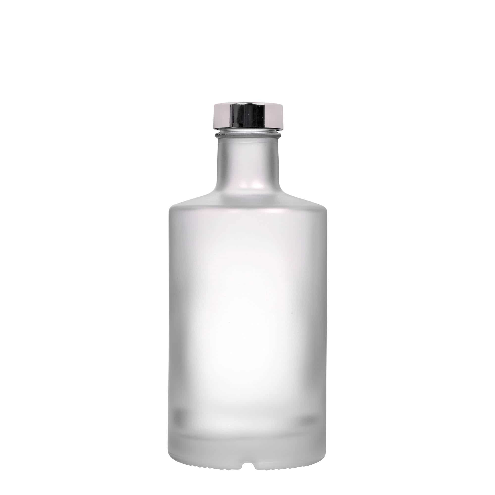 Botella de vidrio 'Caroline' de 500 ml, efecto helado, boca: GPI 33