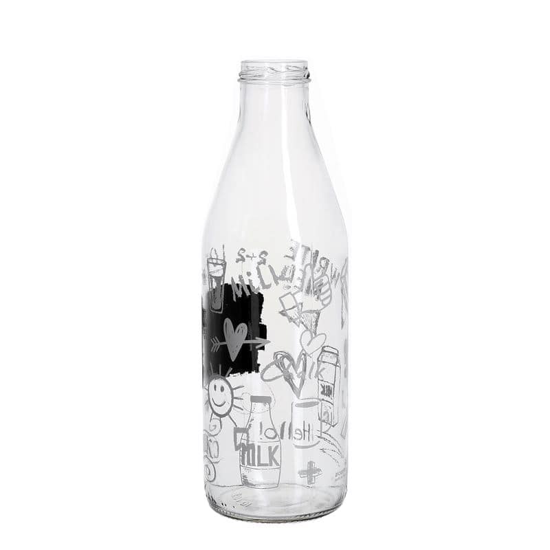 Botella de leche 'Lavagna' de 1000 ml, boca: Twist-Off (TO 43)