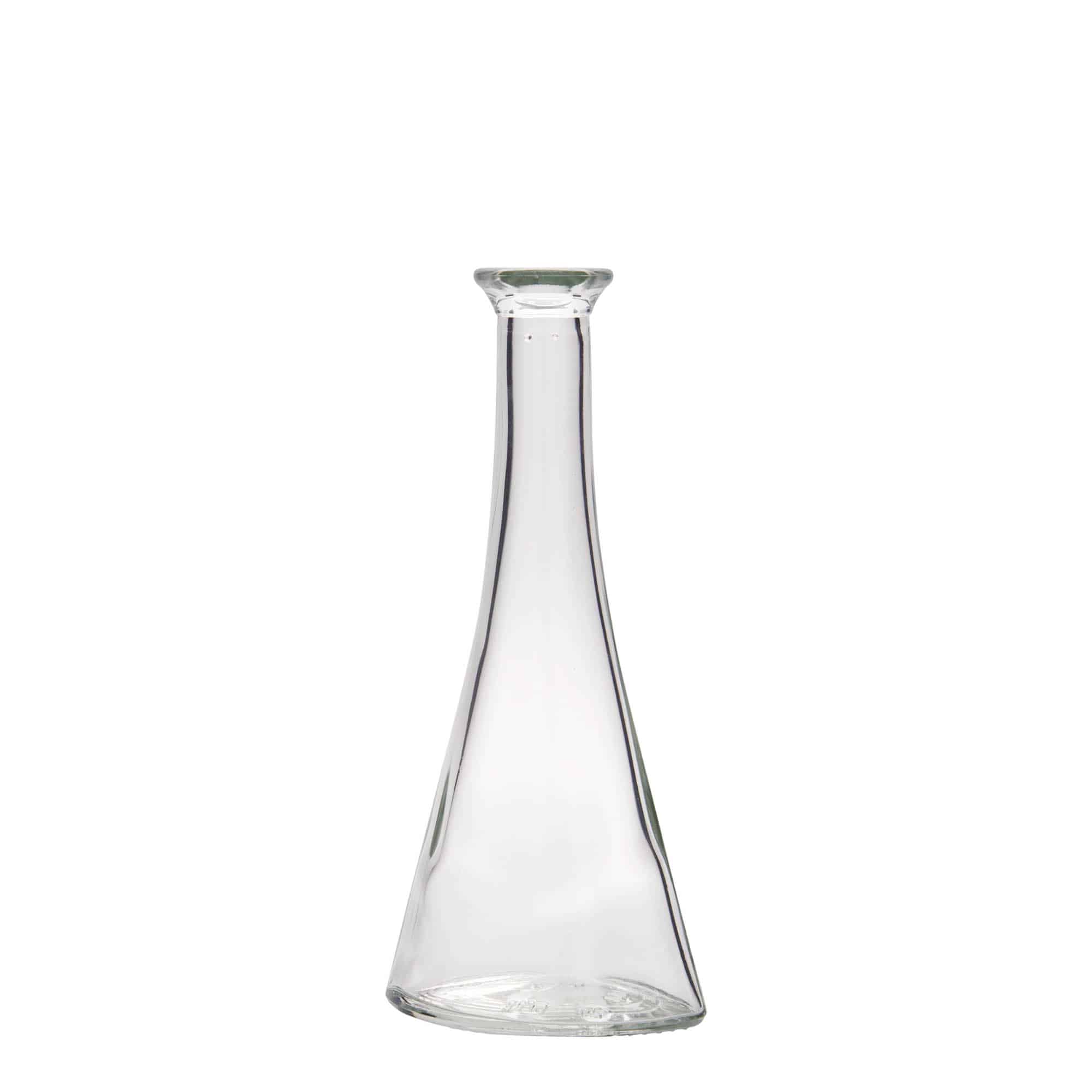 Botella de vidrio 'Verónica' de 100 ml, semicircular, boca: corcho