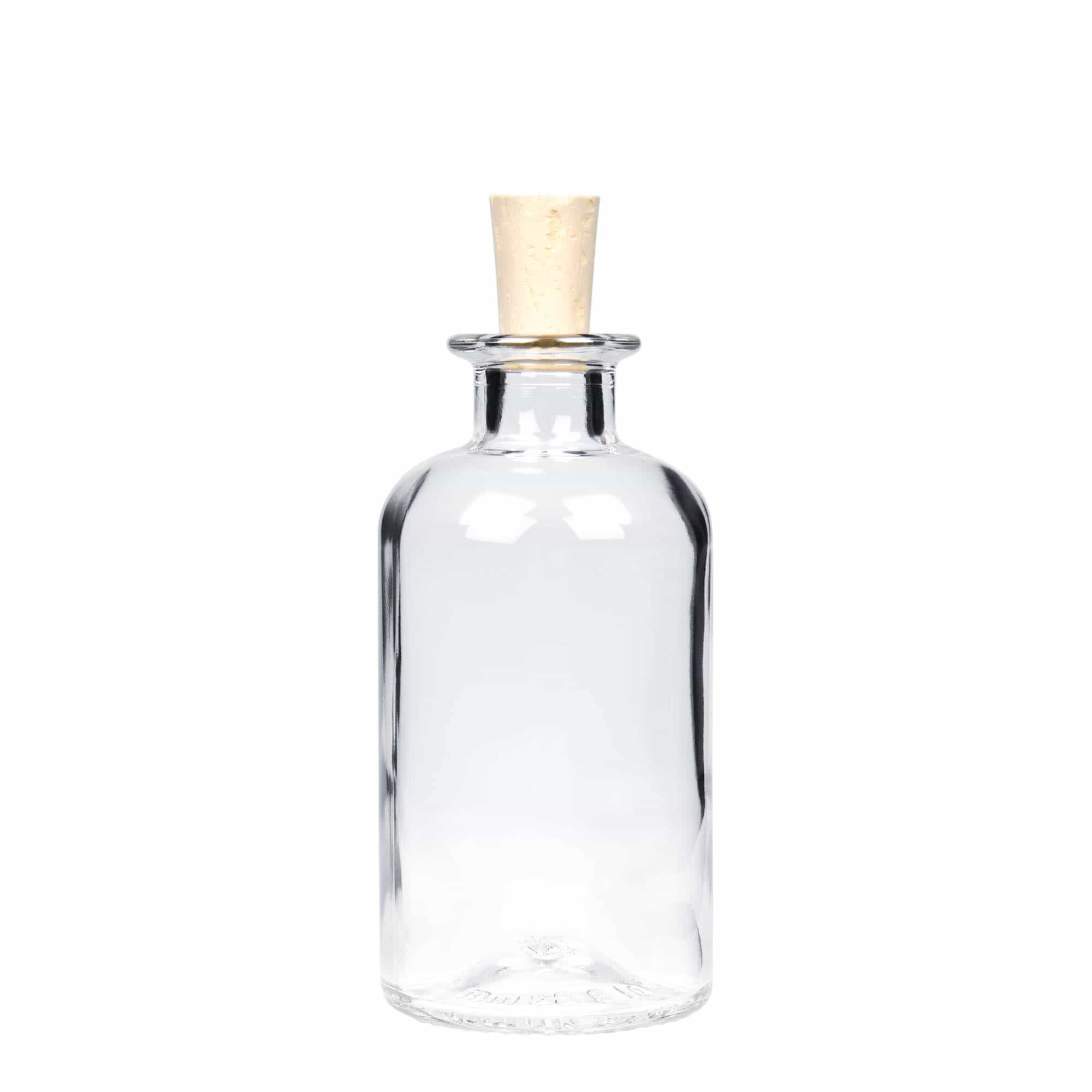 Botella de vidrio de farmacia de 250 ml, boca: corcho