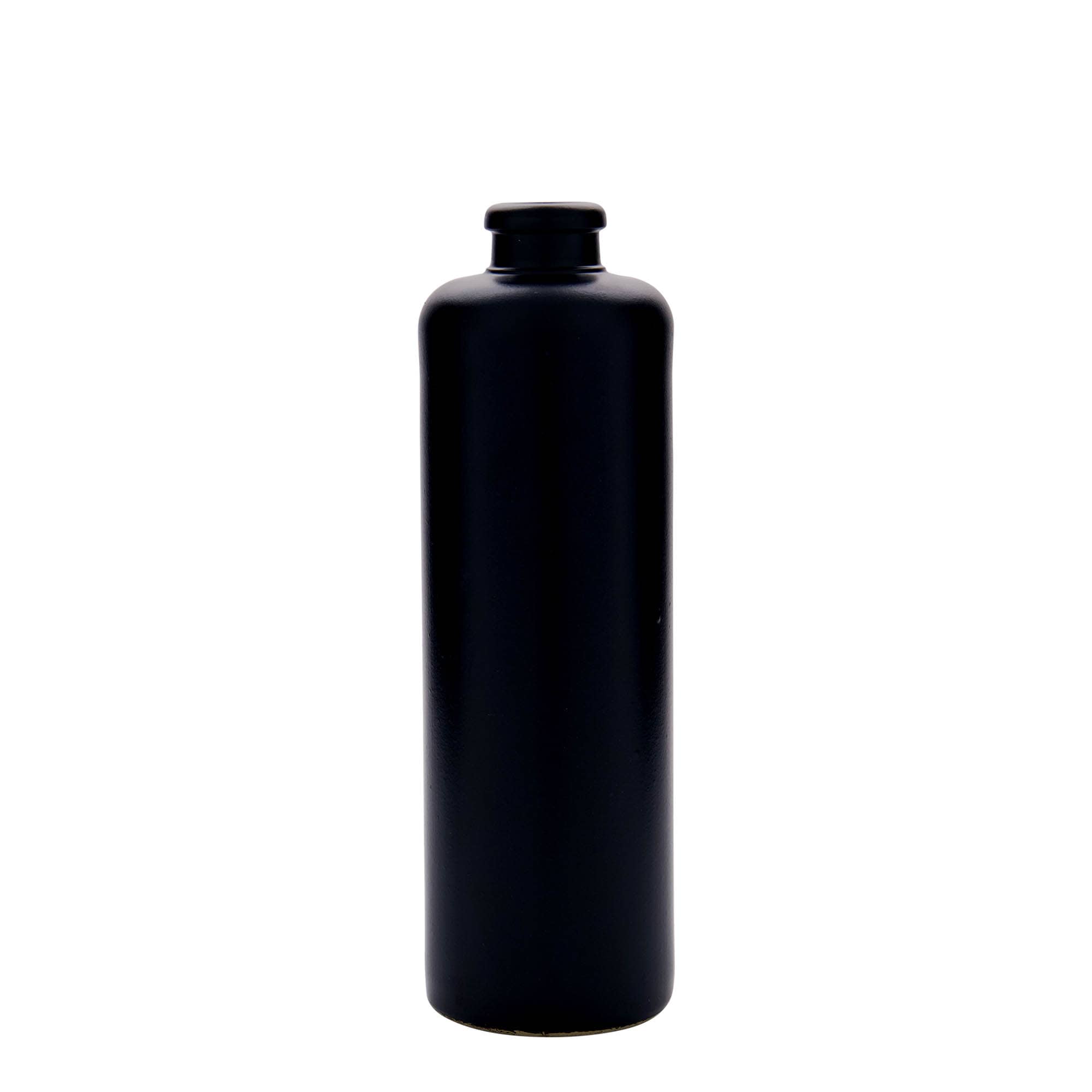 Jarra de barro de 500 ml, gres, negro, boca: corcho