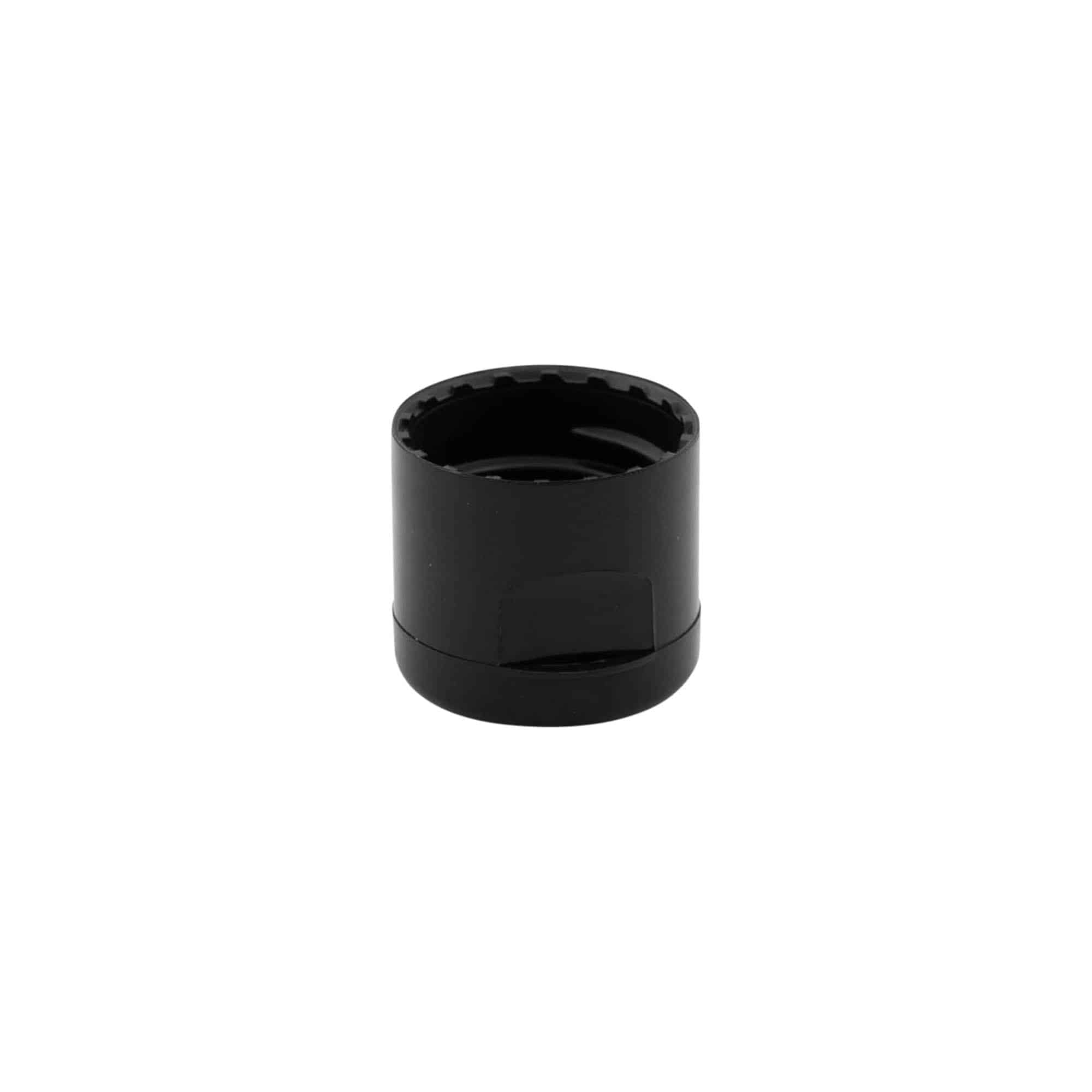 Tapón de rosca con bisagra, plástico de PP, negro, para boca: GPI 20/410