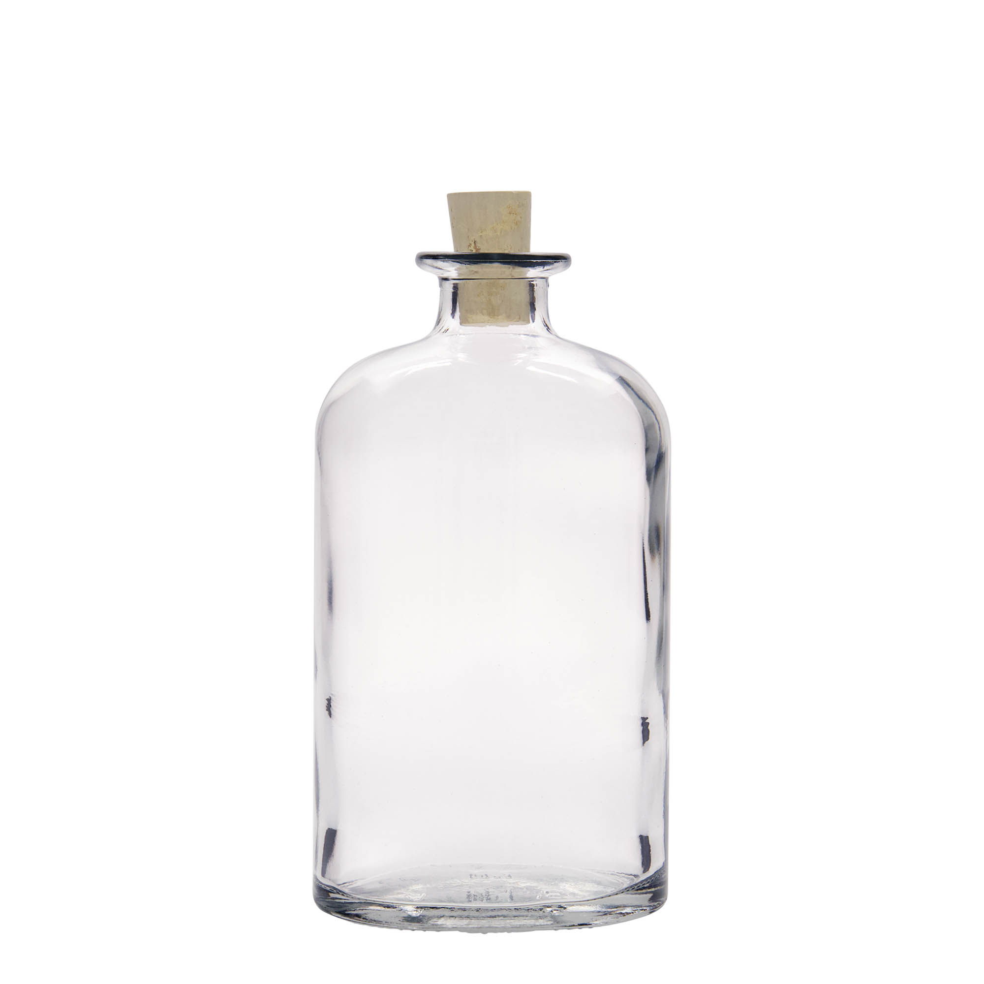 Botella de vidrio 'Dundee' de 500 ml, ovalada, boca: corcho