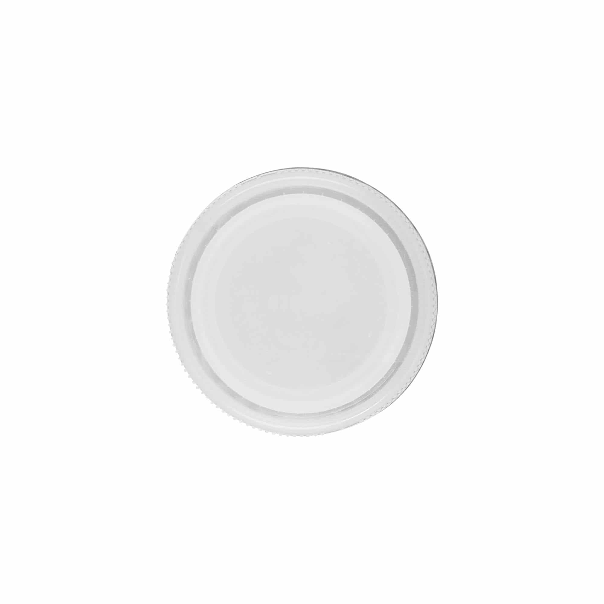 Tapón de rosca de dos entradas, plástico de PE, blanco, para boca: PET 38 mm