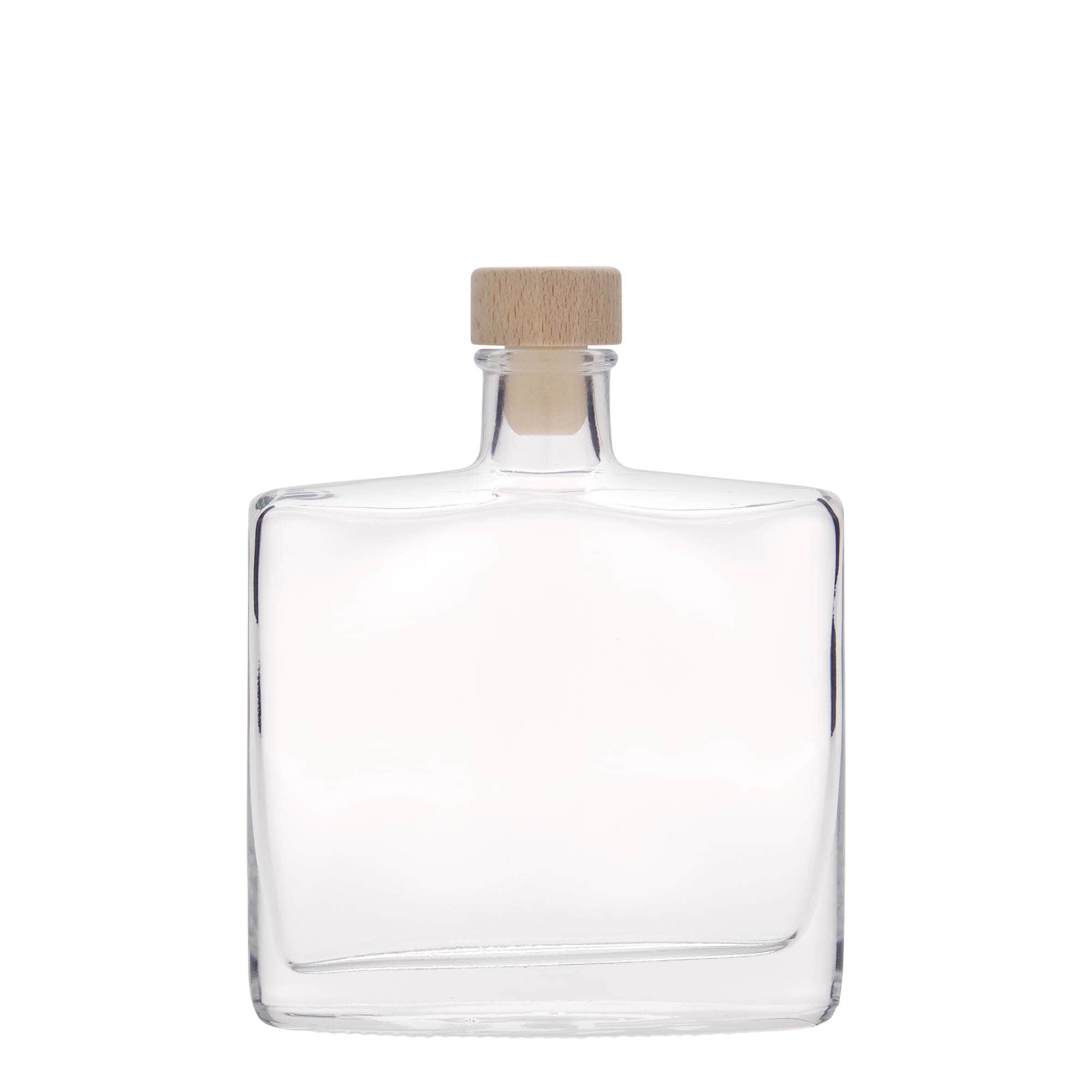 Botella de vidrio 'Zorbas' de 200 ml, ovalada, boca: corcho