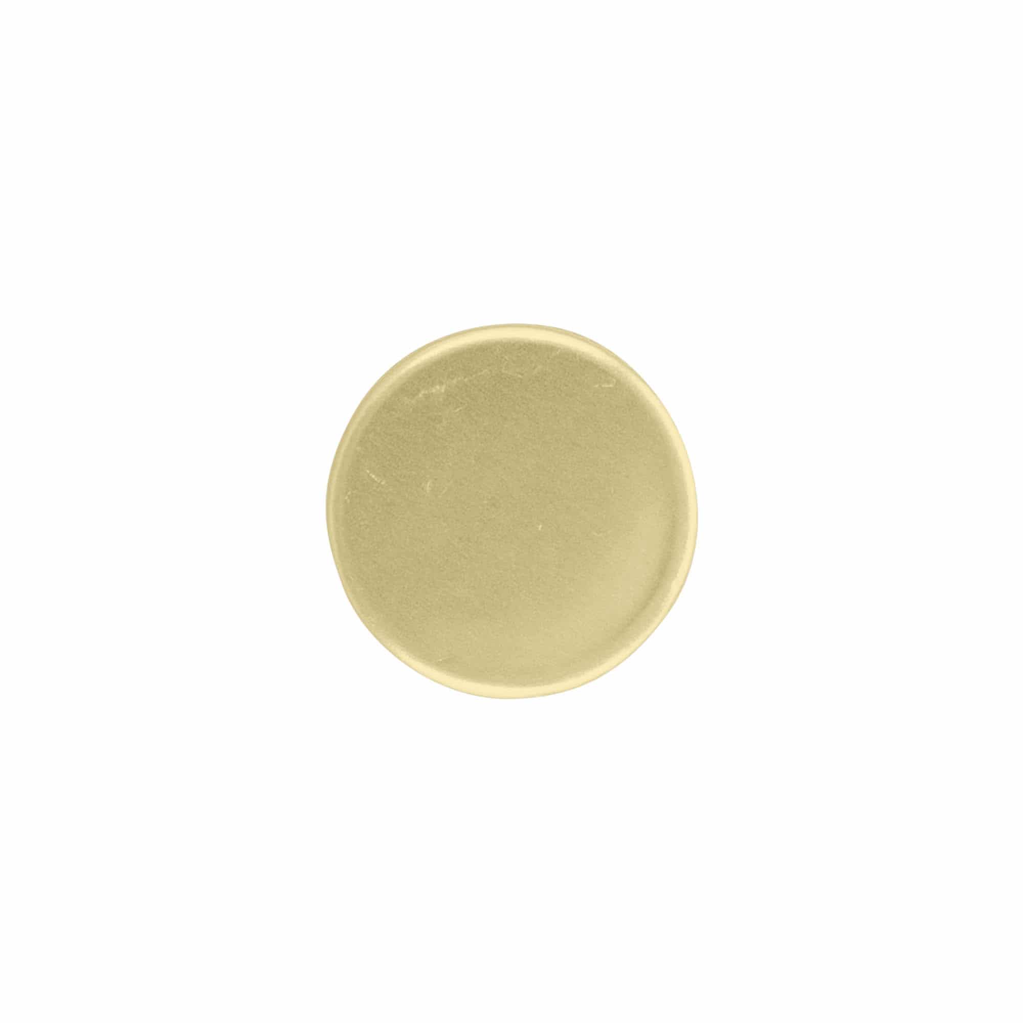 Tapón de rosca con inserto vertedor, metal-plástico, dorado, para boca: PP 31,5