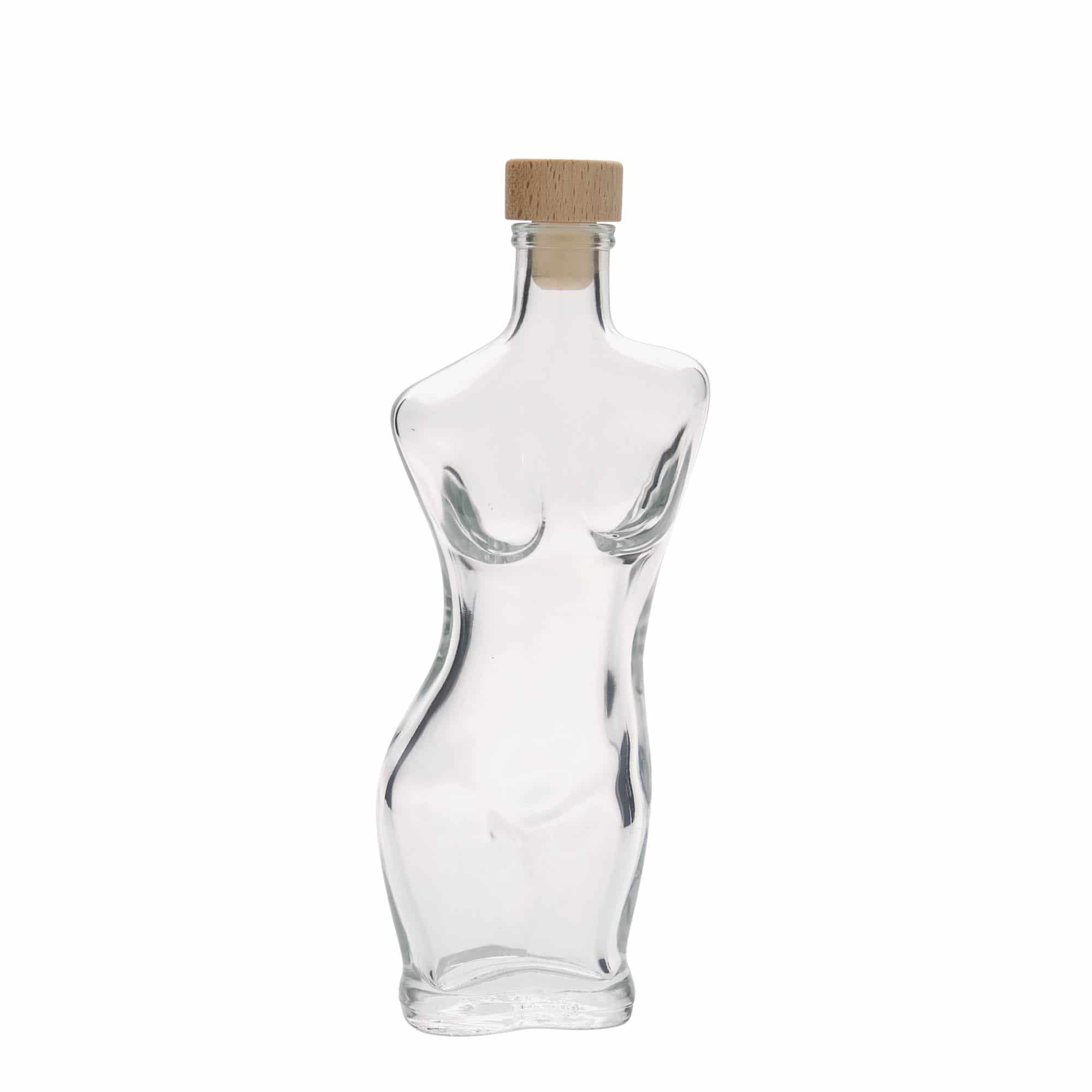 Botella de vidrio 'Eva' de 200 ml, boca: corcho