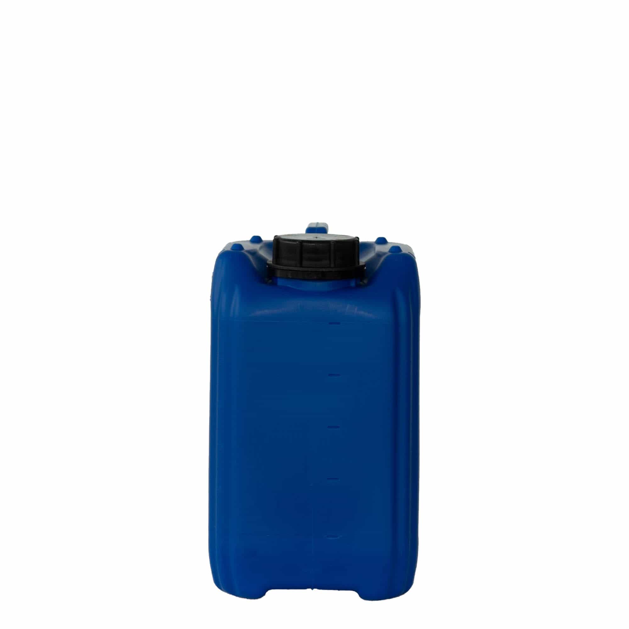 Garrafa de 5 l, rectangular, plástico de HDPE, azul, boca: ND 55