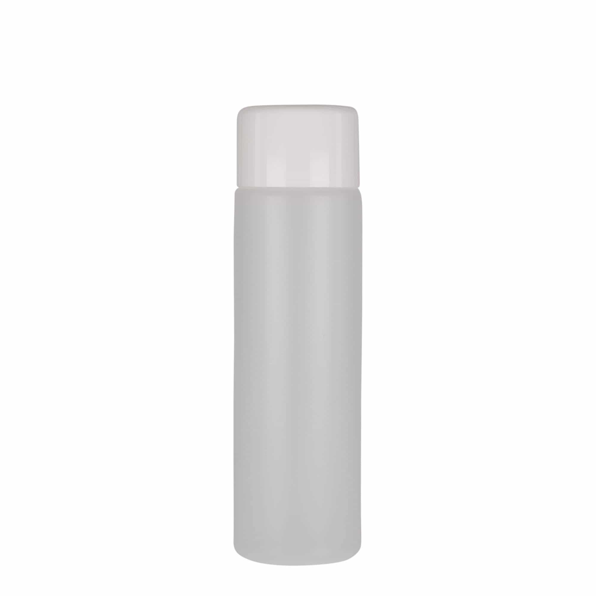 Botella redonda de 250 ml, plástico de PE, natural, boca: tapón de rosca
