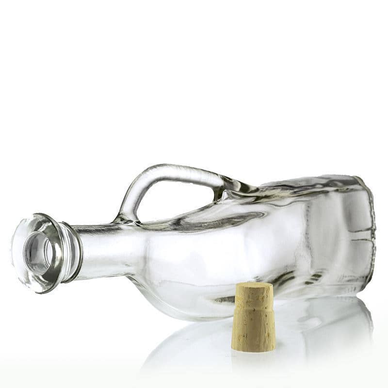 Botella de vidrio 'Josephina' de 750 ml, ovalada, boca: corcho